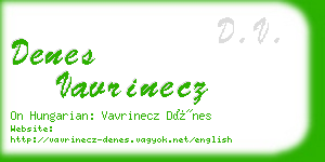 denes vavrinecz business card